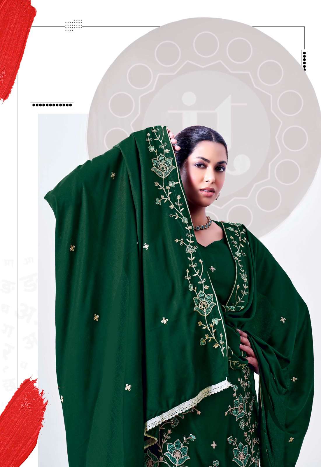 JT Textile Alina Vol 2 Embroidered Rayon Dress Material