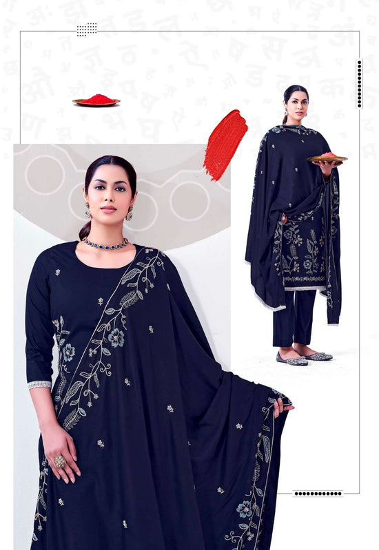 JT Textile Alina Vol 2 Embroidered Rayon Dress Material