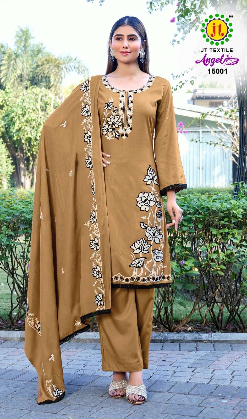 JT Textile Angel Vol-15 Rayon Printed Unstitched Dress Material