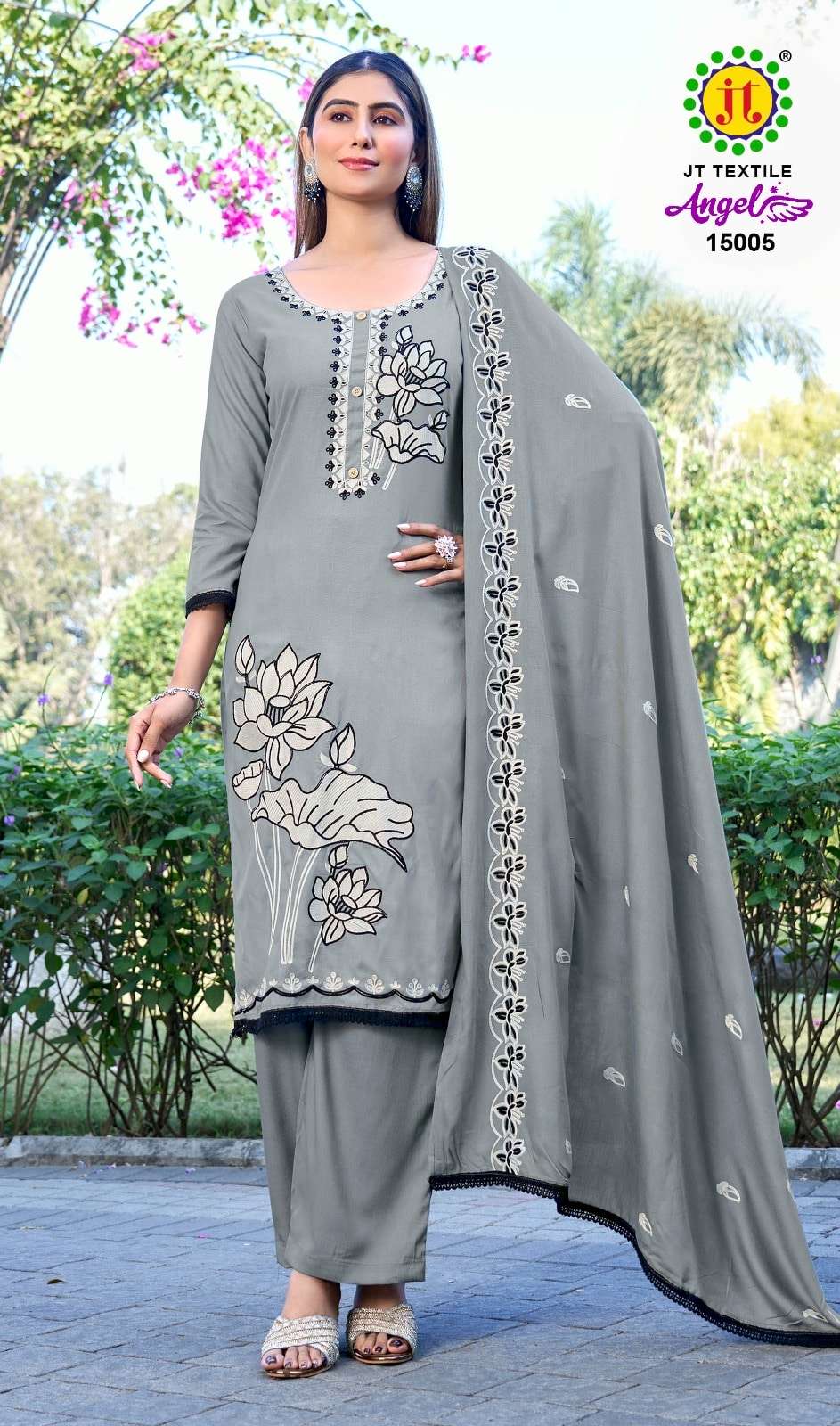 JT Textile Angel Vol-15 Rayon Printed Unstitched Dress Material
