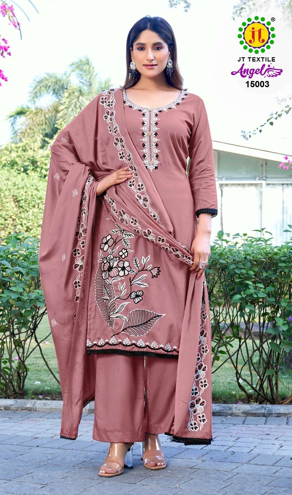 JT Textile Angel Vol-15 Rayon Printed Unstitched Dress Material