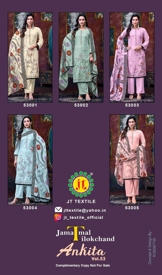 JT Textile Ankita Vol - 53 Rayon Printed Dress Material - Amrah Wholesale