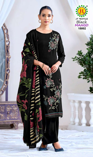 JT Textile Black Mango Vol - 15 Rayon Dress Material Wholesale Surat India - Amrah Wholesale