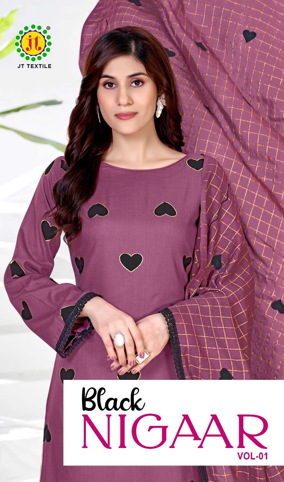 JT Textile Black Nigaar Vol 1 Rayon Dress Material