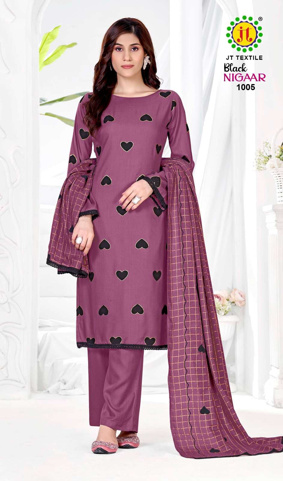 JT Textile Black Nigaar Vol 1 Rayon Dress Material
