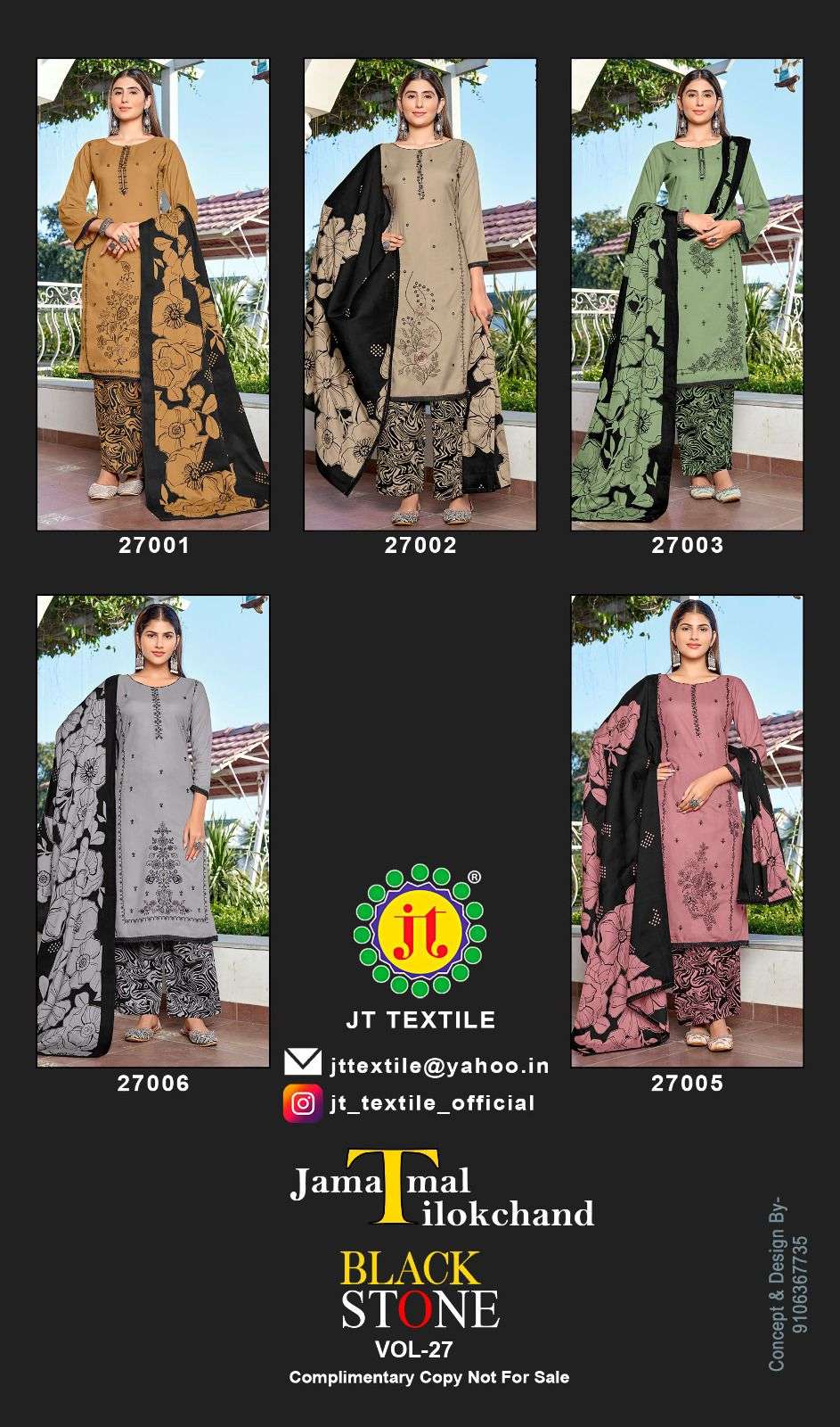 Jt Textile Black Stone Vol-27