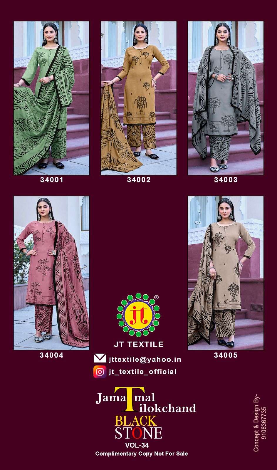 Jt Textile Black Stone Vol-34