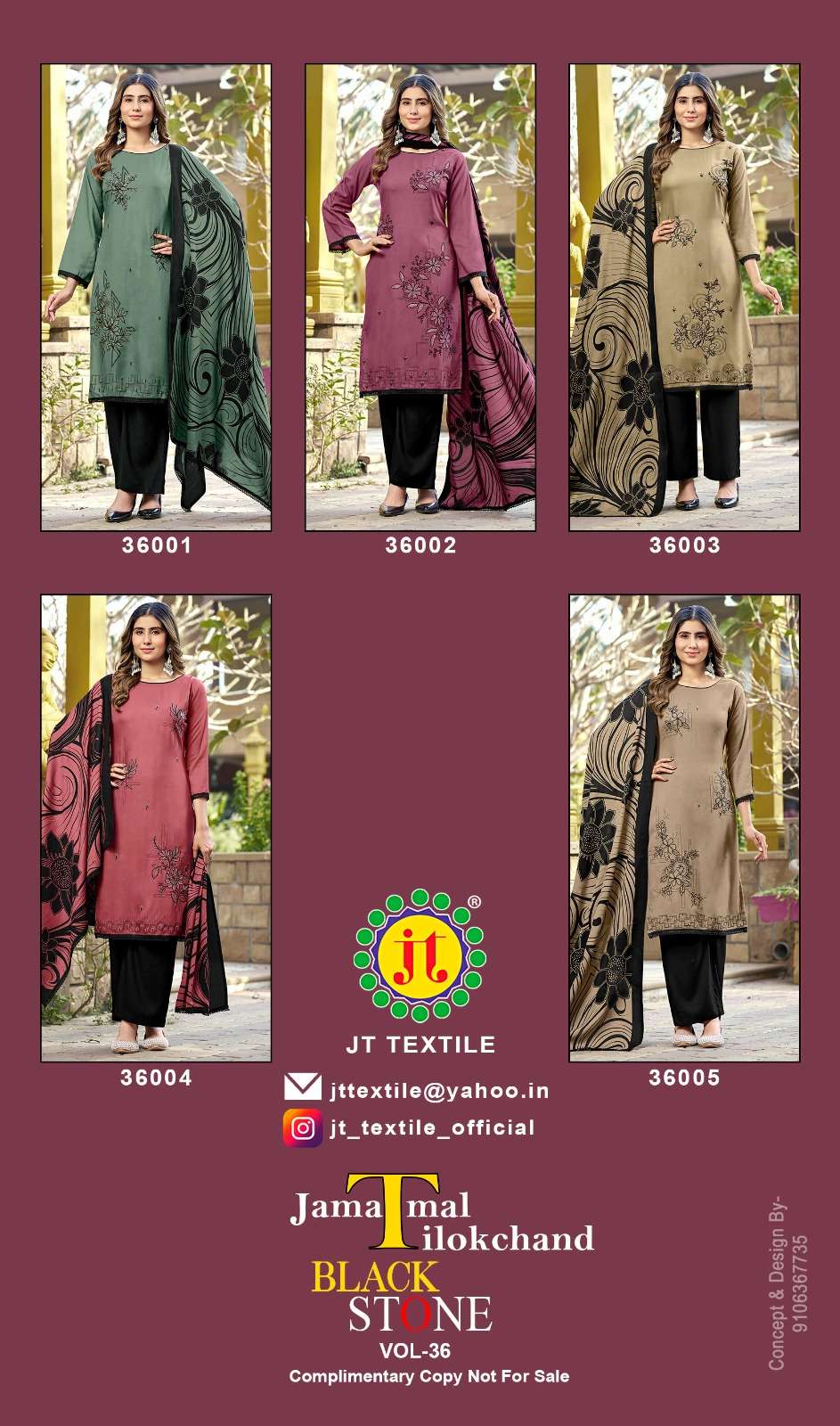 Jt Textile Black Stone Vol - 36 - Amrah Wholesale