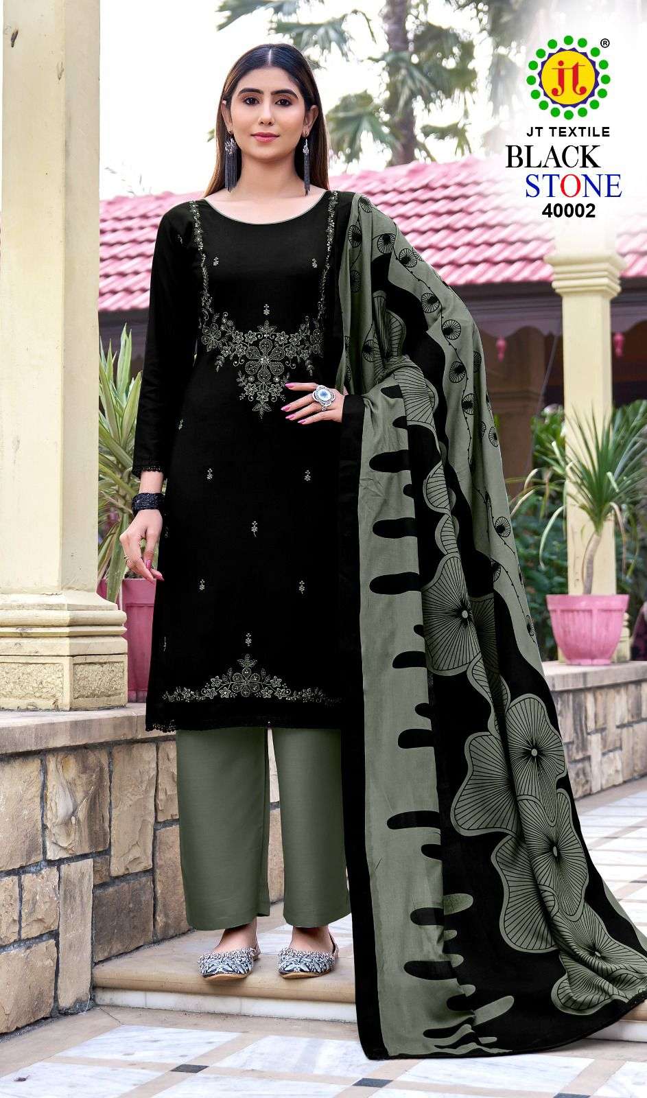 JT TEXTILE BLACK STONE VOL - 40 Rayon Dress Material - Amrah Wholesale
