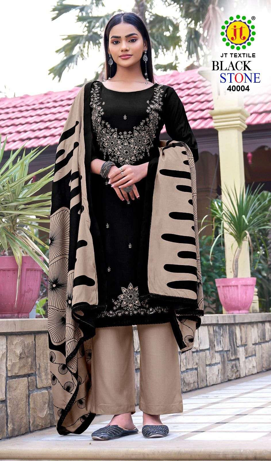 JT TEXTILE BLACK STONE VOL - 40 Rayon Dress Material - Amrah Wholesale