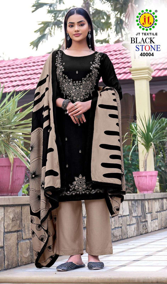 JT TEXTILE BLACK STONE VOL - 40 Rayon Dress Material - Amrah Wholesale