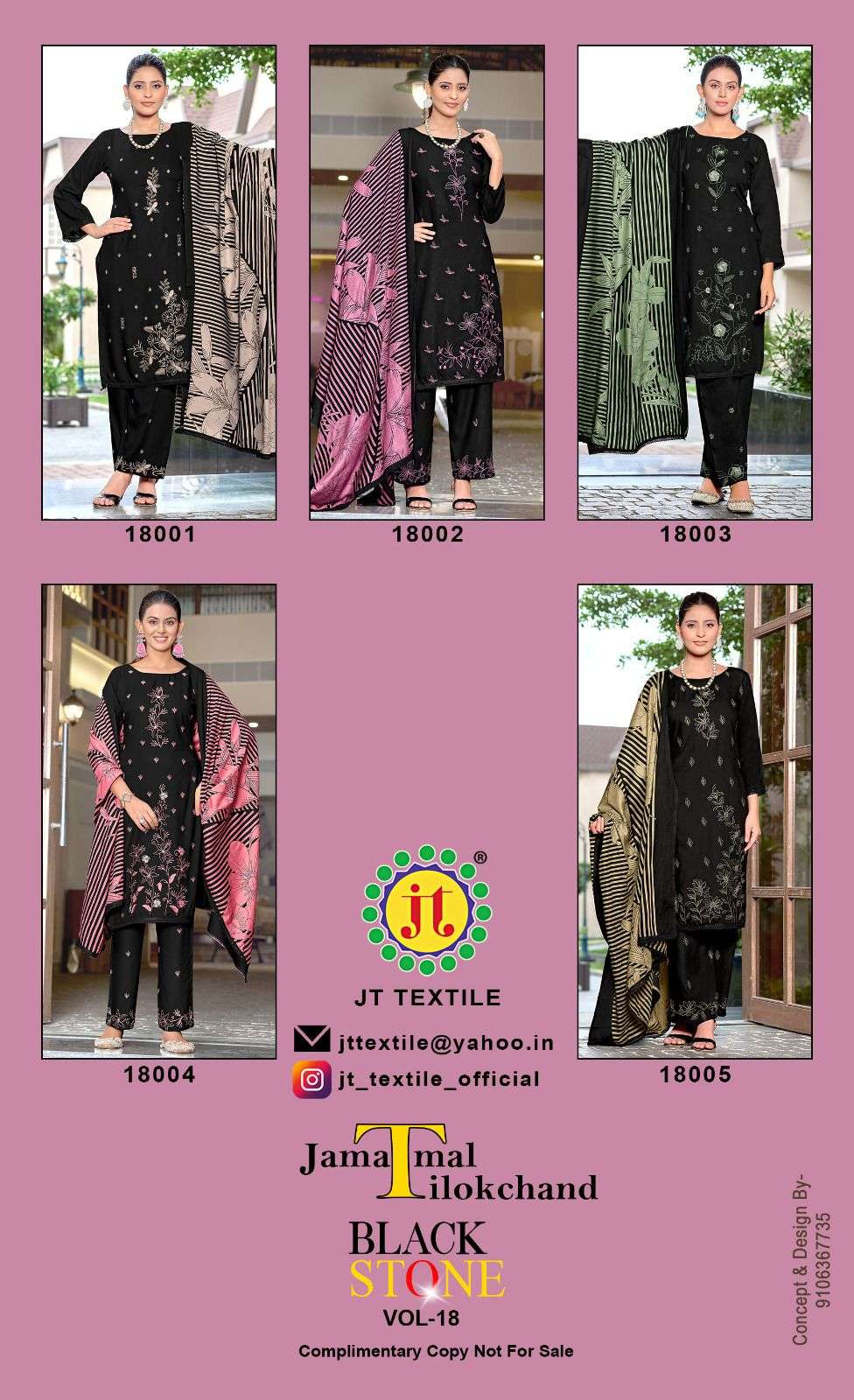 Jt Textile Black Stone Vol-18