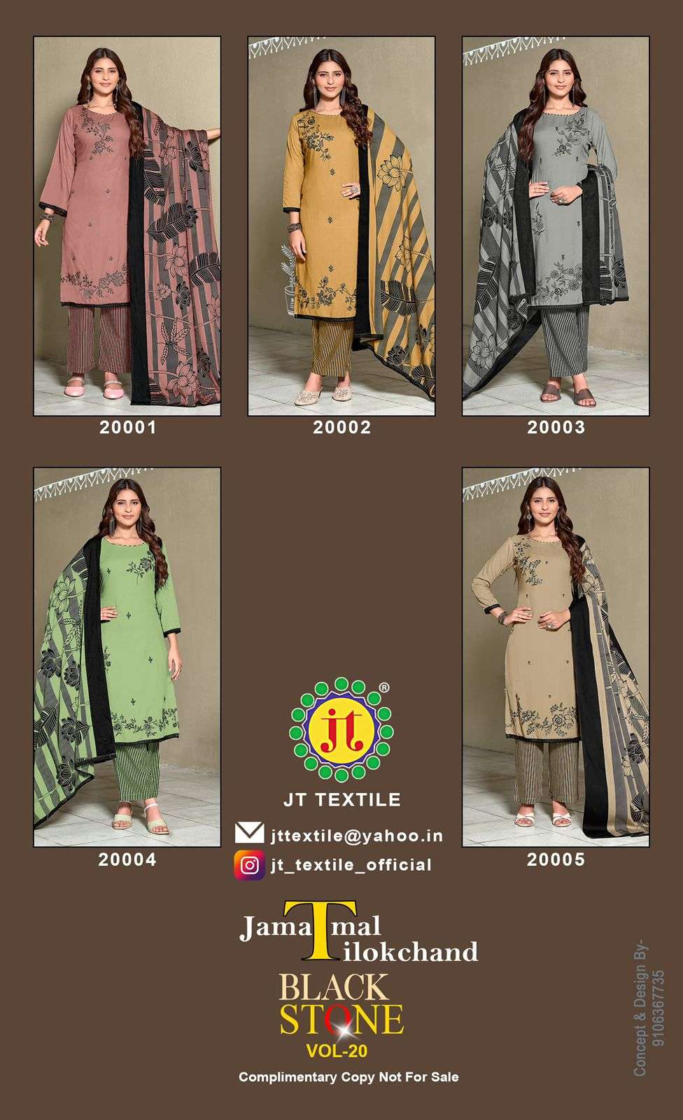 Jt Textile Black Stone Vol- 201