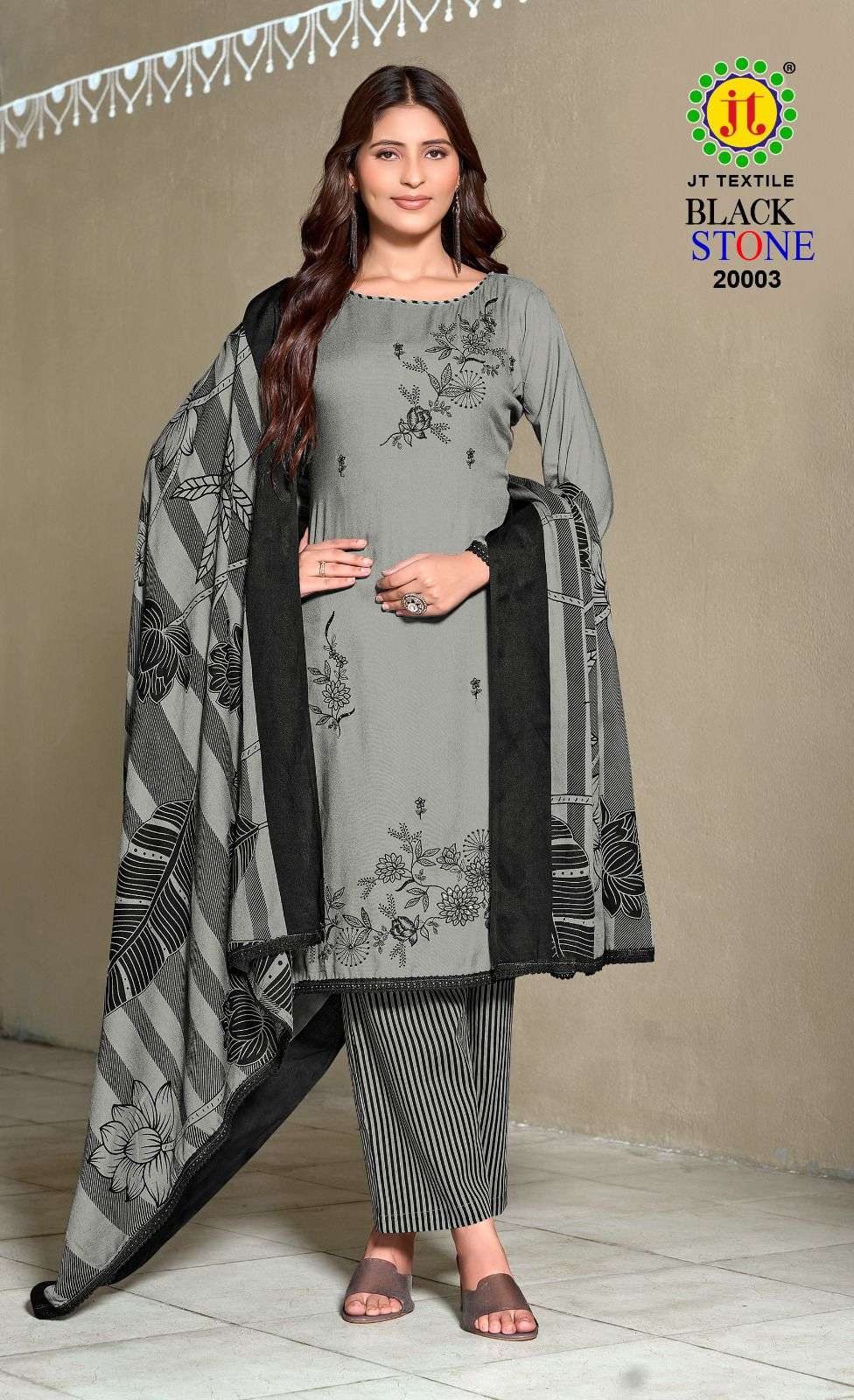 Jt Textile Black Stone Vol- 201