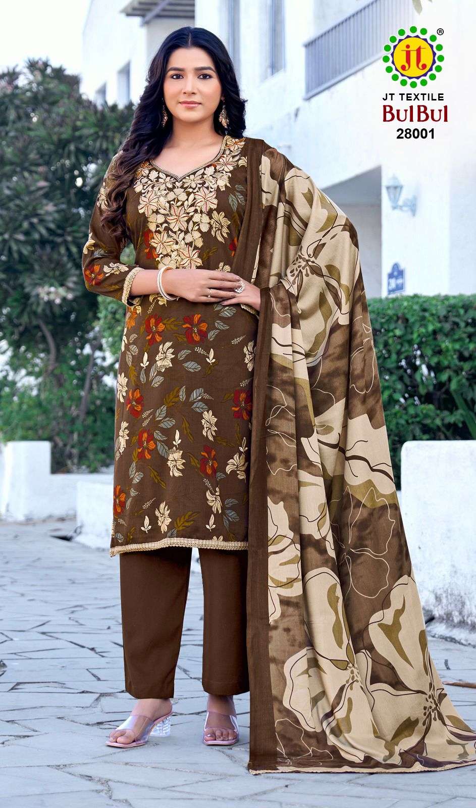 JT Textile Bulbul Rayon Printed Unstitched Dress Material - Amrah Wholesale
