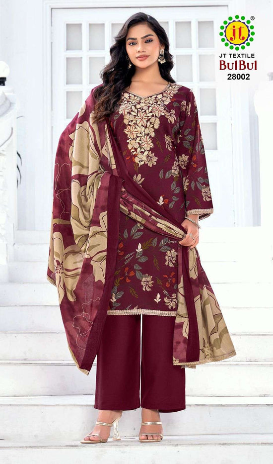 JT Textile Bulbul Rayon Printed Unstitched Dress Material - Amrah Wholesale