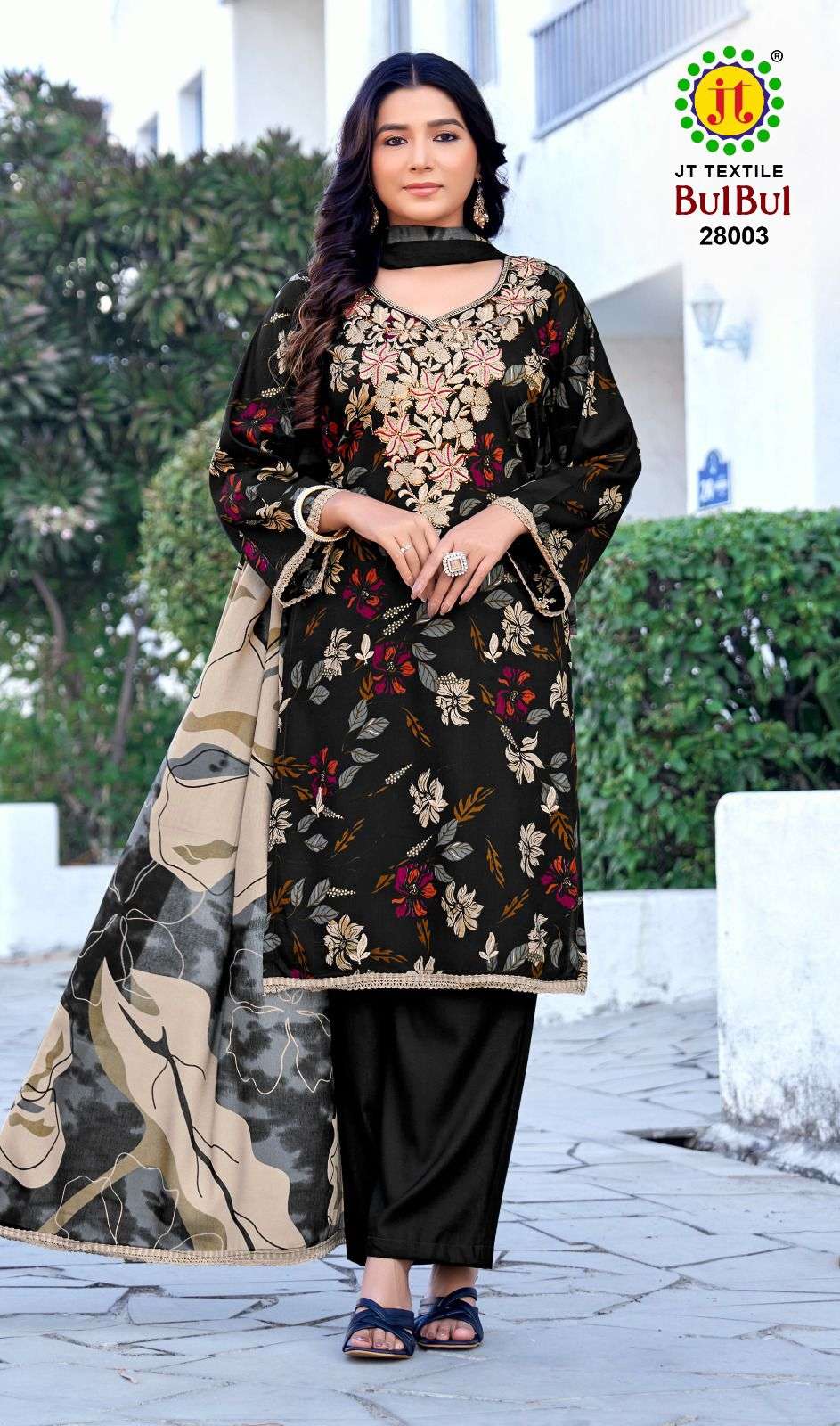 JT Textile Bulbul Rayon Printed Unstitched Dress Material - Amrah Wholesale