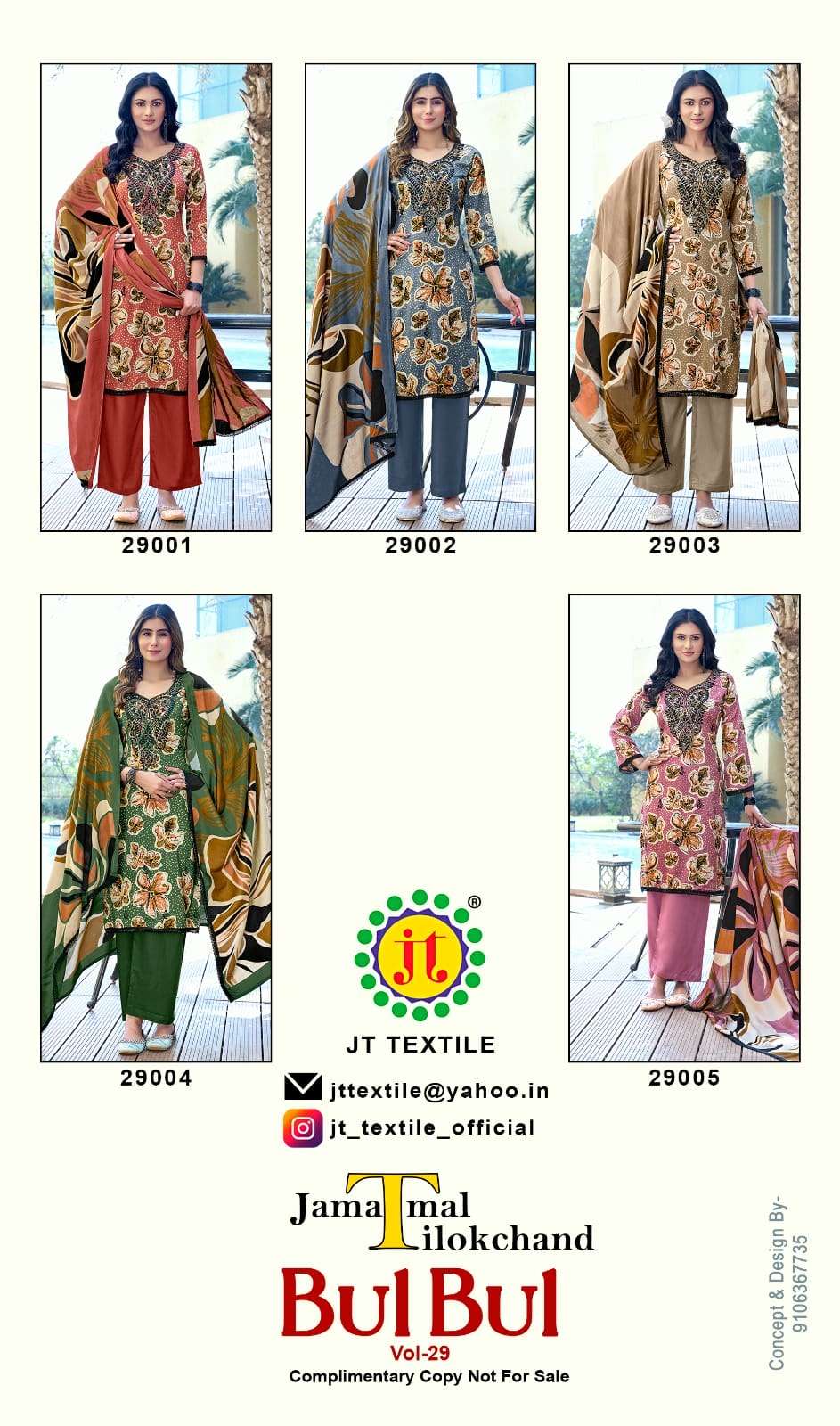 JT Textile Bulbul Vol 29 Rayon Dress Material