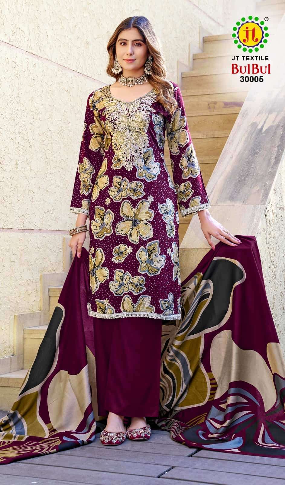 JT Textile Bulbul Vol 30 Rayon Dress Material