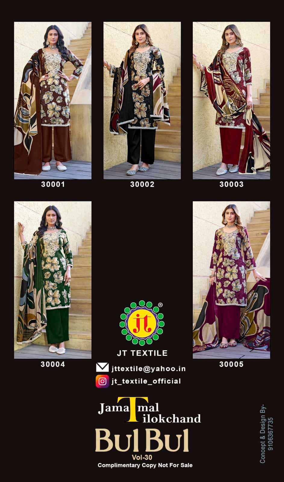 JT Textile Bulbul Vol 30 Rayon Dress Material