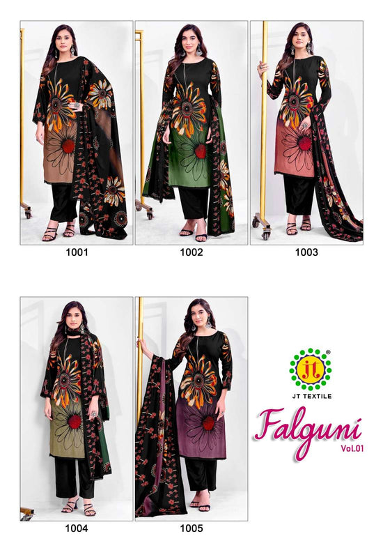 JT Textile Falguni Vol 1 Rayon Dress Material - Amrah Wholesale