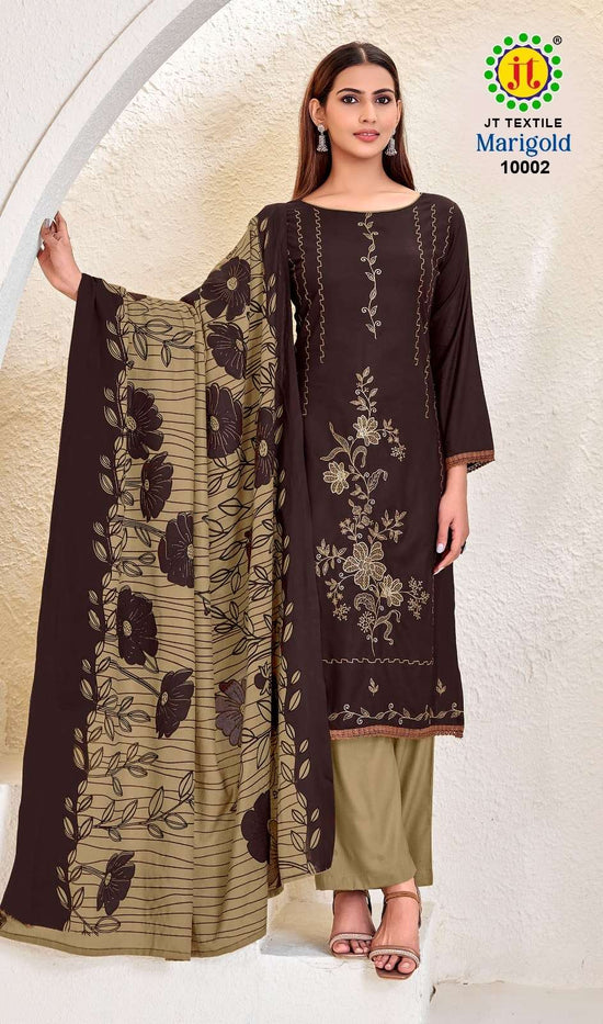 JT Textile Marigold Vol 10 Rayon Pakistani Suit