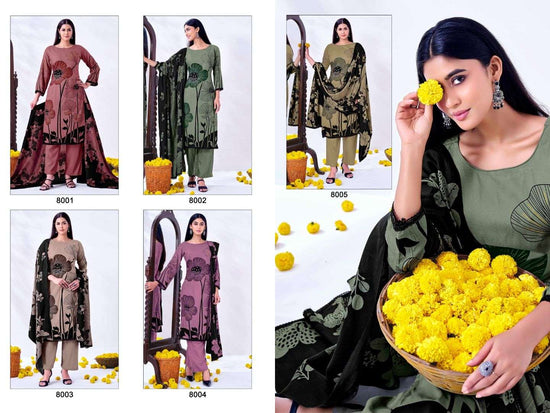 JT Textile Nigaar Vol - 08 Rayon Printed Dress Material - Amrah Wholesale