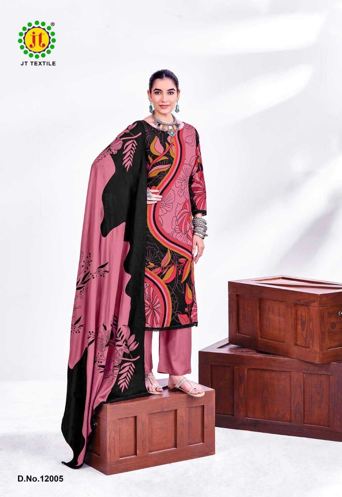 JT Textile Nigaar Vol 12 Rayon Dress Material - Amrah Wholesale