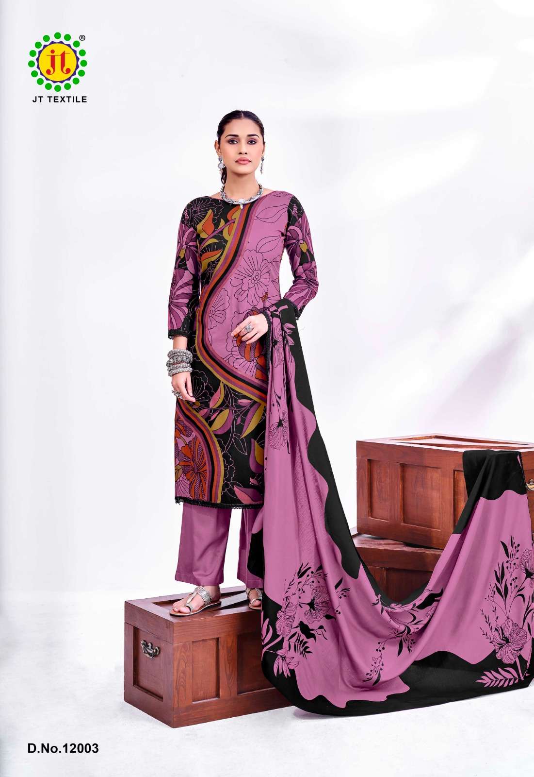 JT Textile Nigaar Vol 12 Rayon Dress Material - Amrah Wholesale