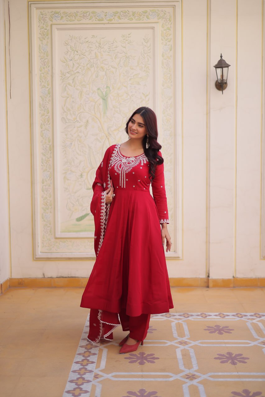 Ka 1246 Mul Chanderi Kurti Set Wholesale Surat