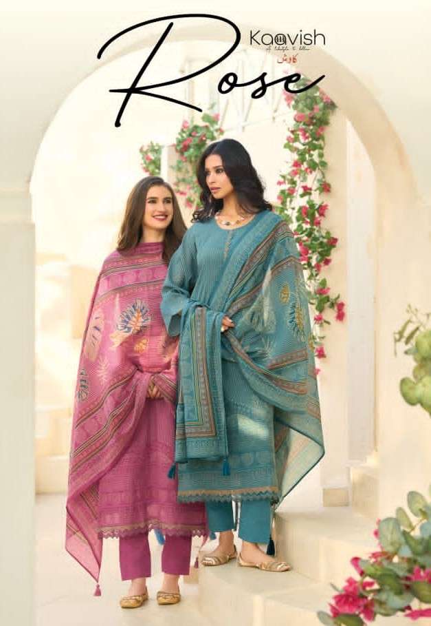 Kaavish Fashion Rose Pure Mul Chanderi Dress Material Wholesale - Amrah Wholesale