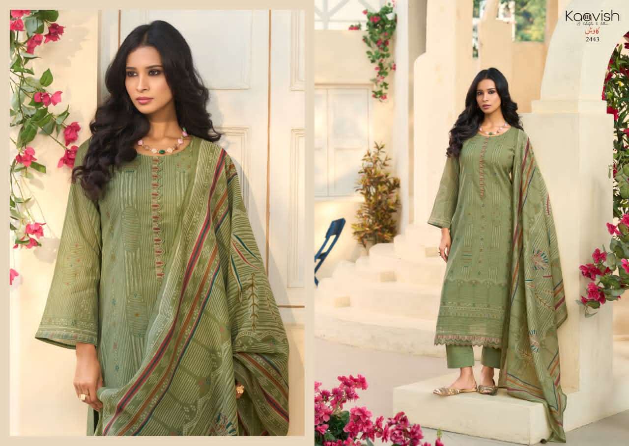 Kaavish Fashion Rose Pure Mul Chanderi Dress Material Wholesale - Amrah Wholesale