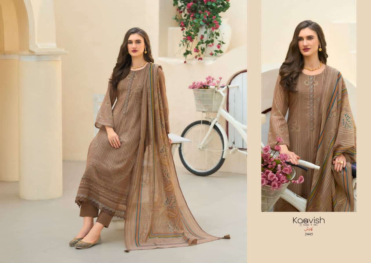 Kaavish Fashion Rose Pure Mul Chanderi Dress Material Wholesale - Amrah Wholesale