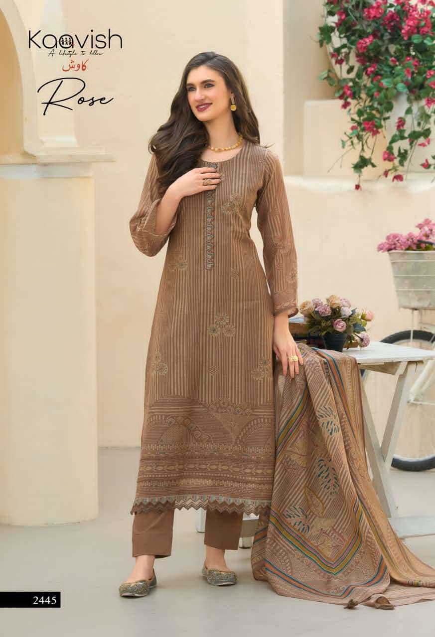 Kaavish Fashion Rose Pure Mul Chanderi Dress Material Wholesale - Amrah Wholesale