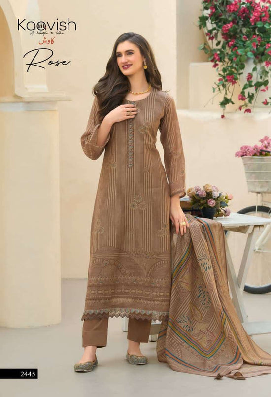 Kaavish Fashion Rose Pure Mul Chanderi Dress Material Wholesale - Amrah Wholesale