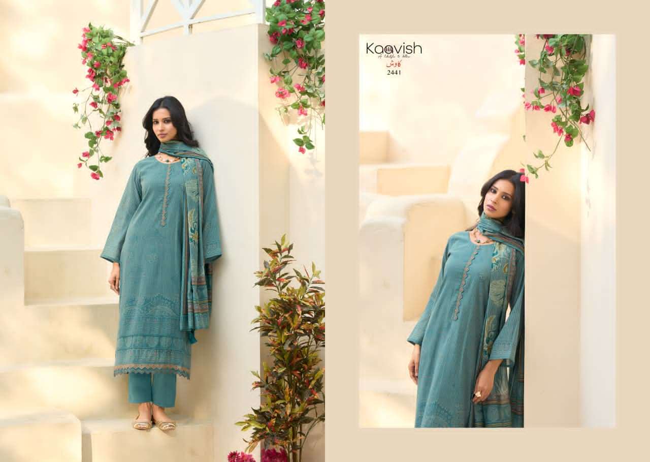 Kaavish Fashion Rose Pure Mul Chanderi Dress Material Wholesale - Amrah Wholesale