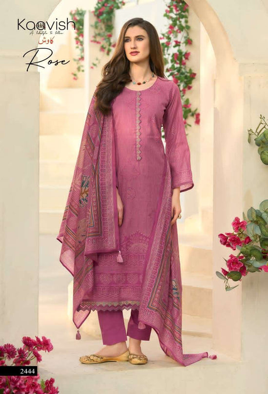 Kaavish Fashion Rose Pure Mul Chanderi Dress Material Wholesale - Amrah Wholesale