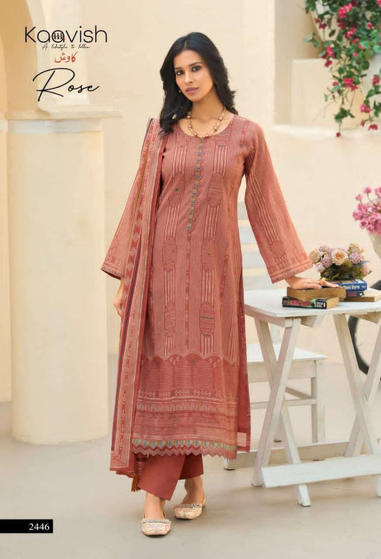 Kaavish Fashion Rose Pure Mul Chanderi Dress Material Wholesale - Amrah Wholesale