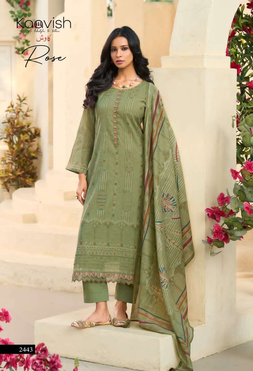 Kaavish Fashion Rose Pure Mul Chanderi Dress Material Wholesale - Amrah Wholesale