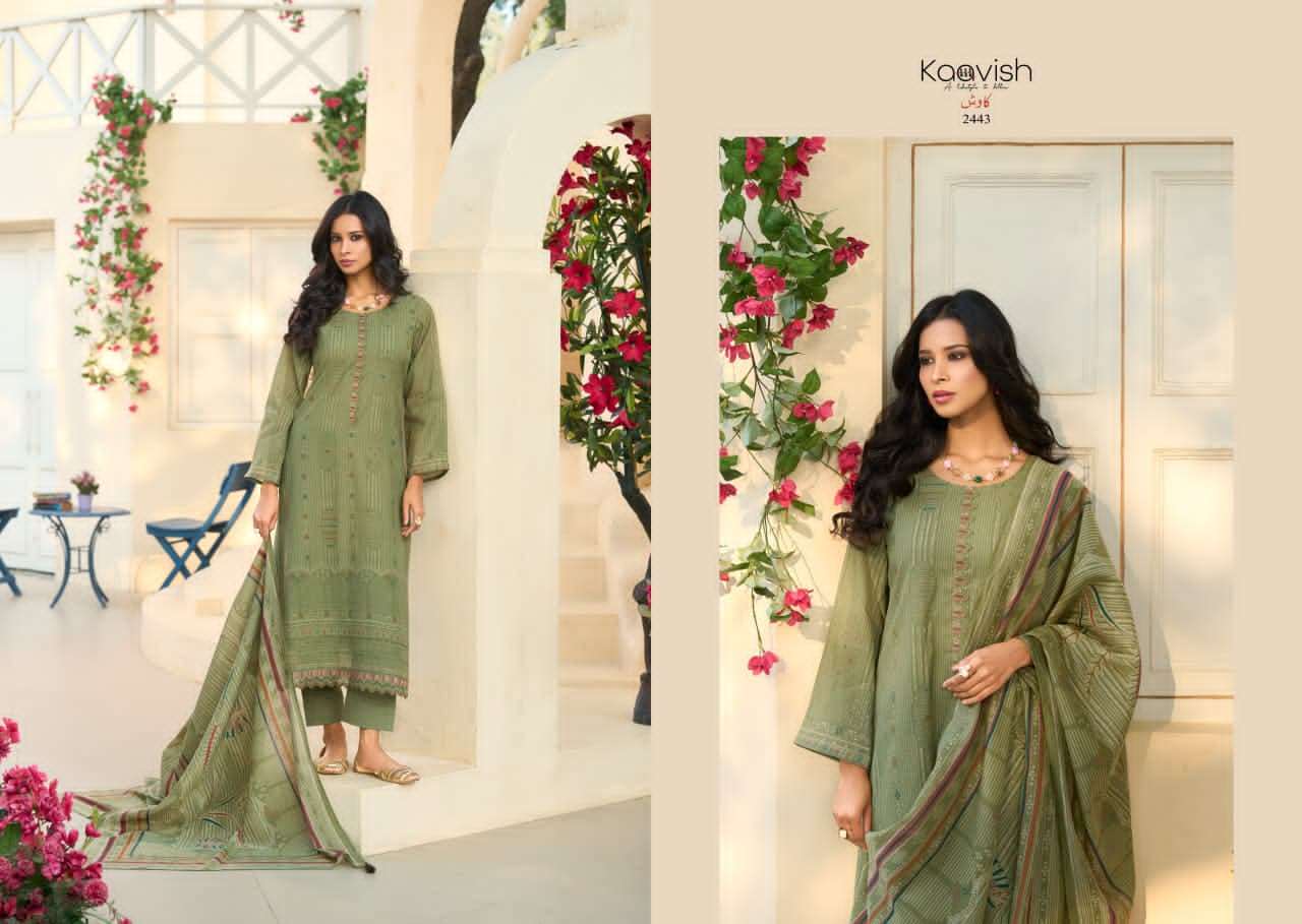 Kaavish Fashion Rose Pure Mul Chanderi Dress Material Wholesale - Amrah Wholesale