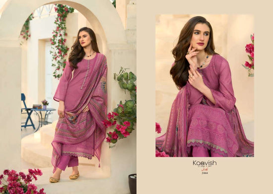 Kaavish Fashion Rose Pure Mul Chanderi Dress Material Wholesale - Amrah Wholesale