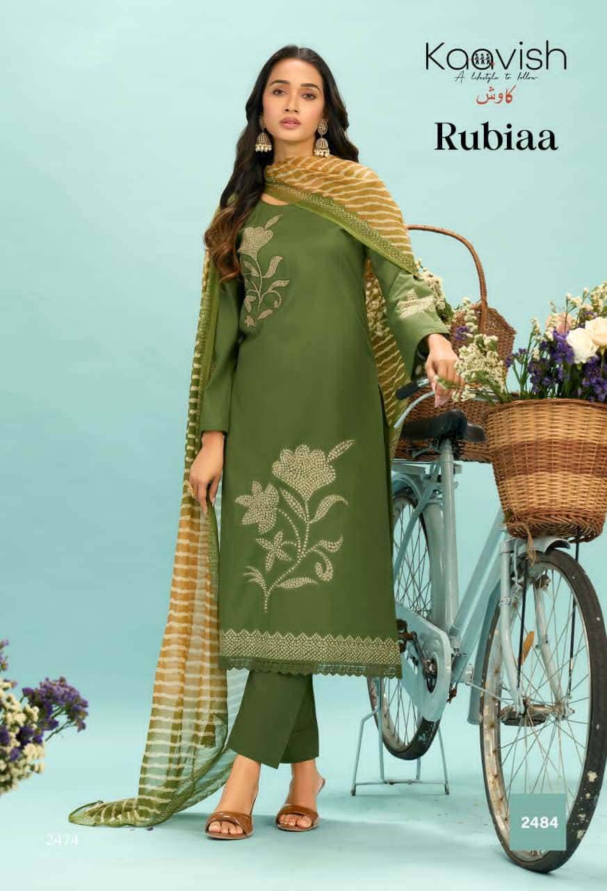 Kaavish Fashion Rubiaa Pure Lawn Cotton Pakistani Suit - Amrah Wholesale