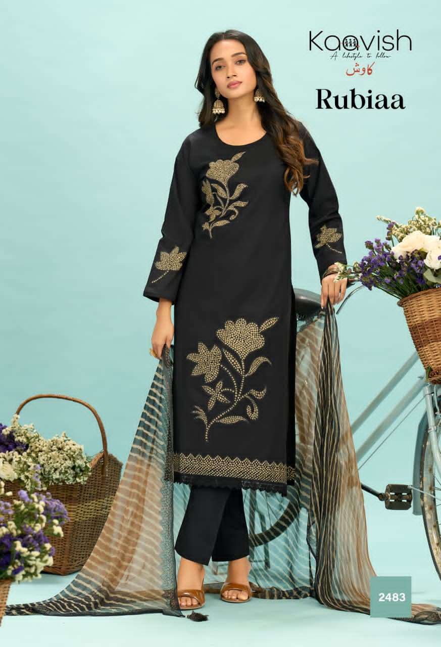 Kaavish Fashion Rubiaa Pure Lawn Cotton Pakistani Suit - Amrah Wholesale