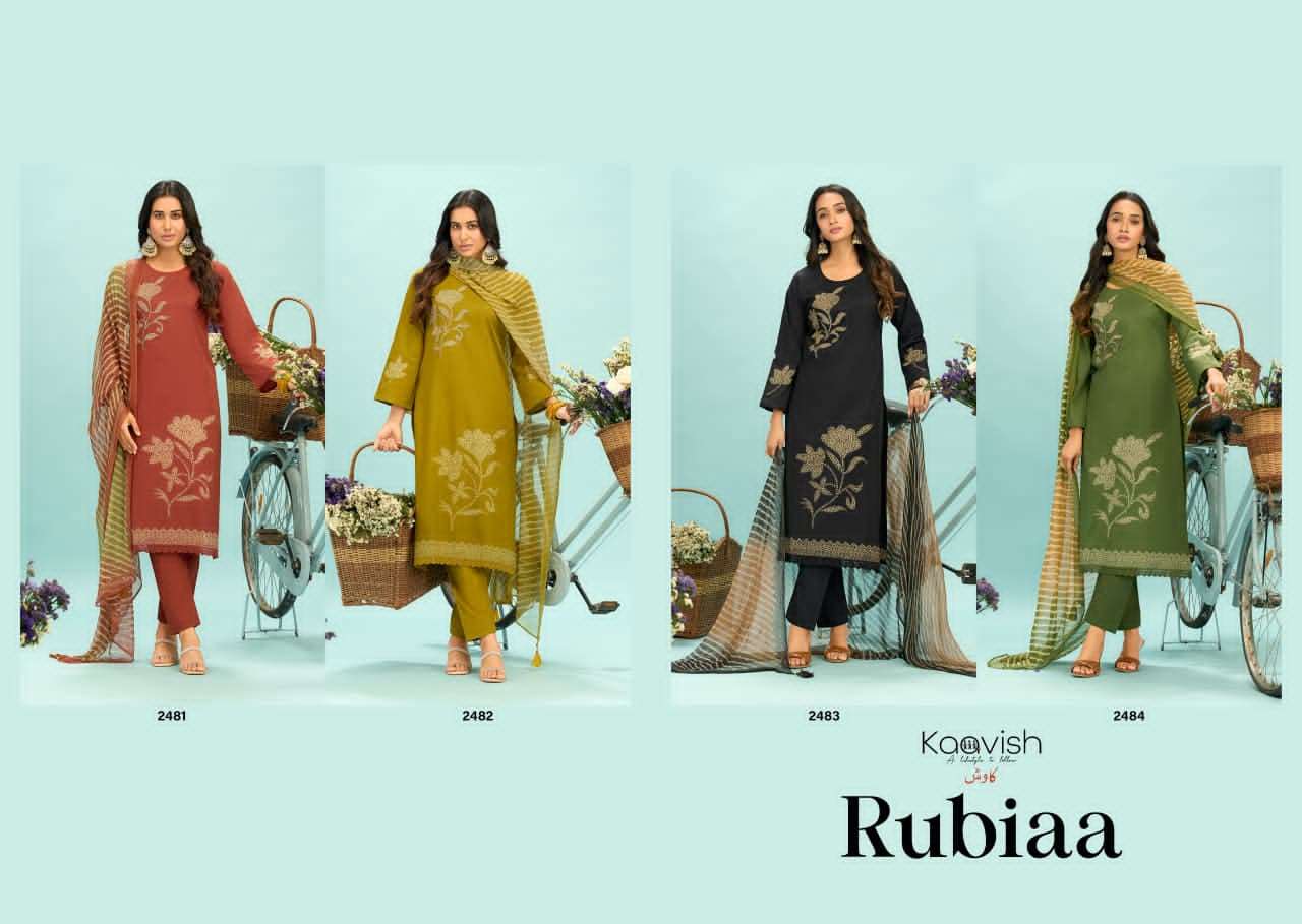Kaavish Fashion Rubiaa Pure Lawn Cotton Pakistani Suit - Amrah Wholesale