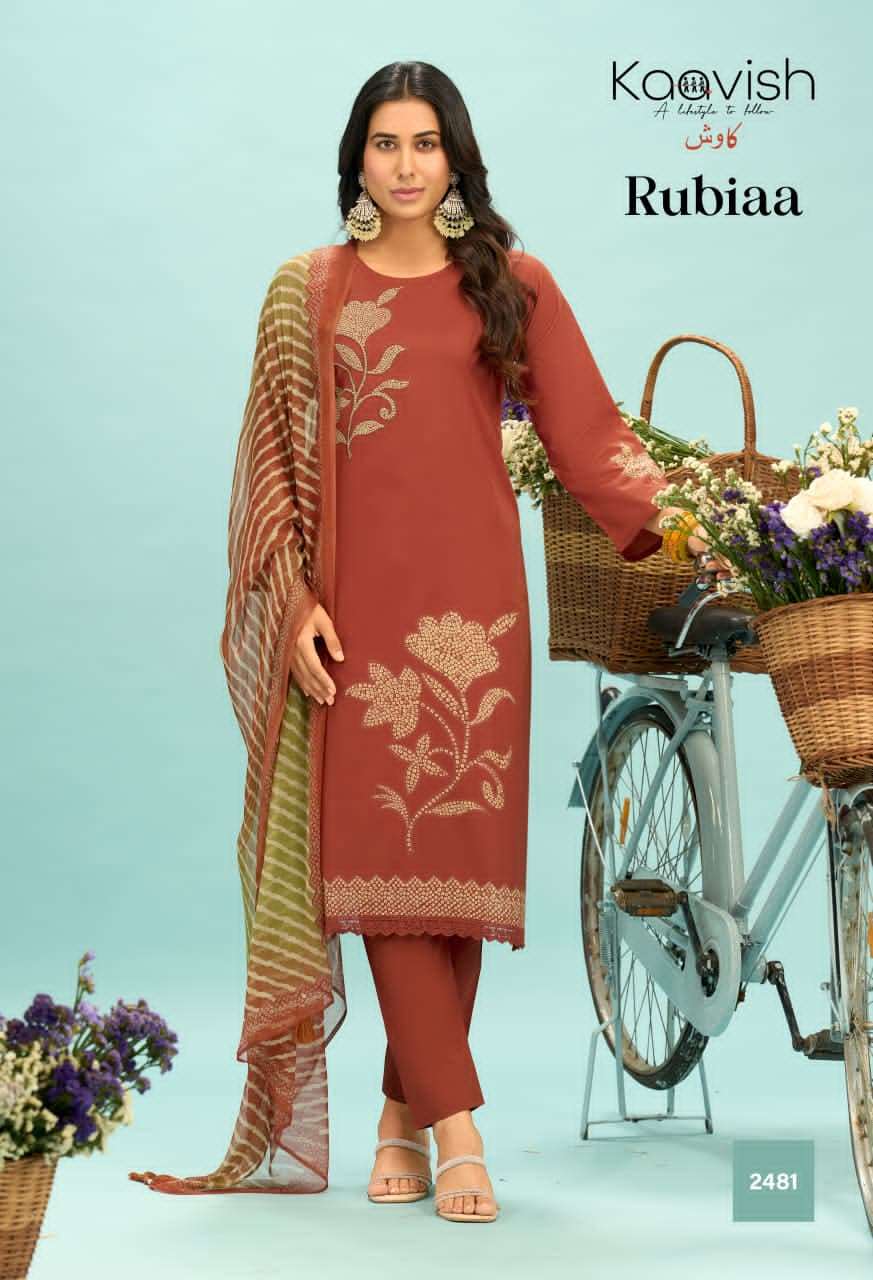 Kaavish Fashion Rubiaa Pure Lawn Cotton Pakistani Suit - Amrah Wholesale