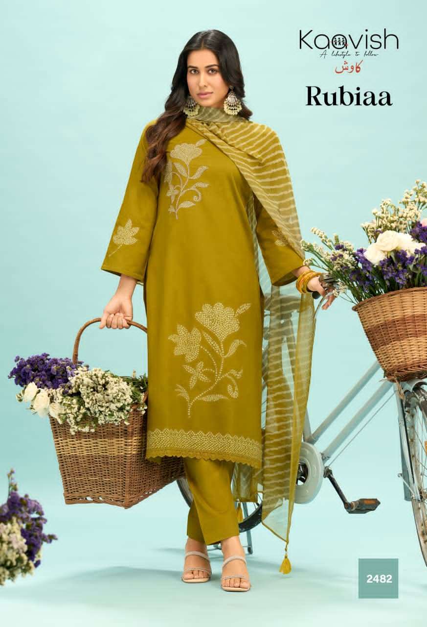 Kaavish Fashion Rubiaa Pure Lawn Cotton Pakistani Suit - Amrah Wholesale