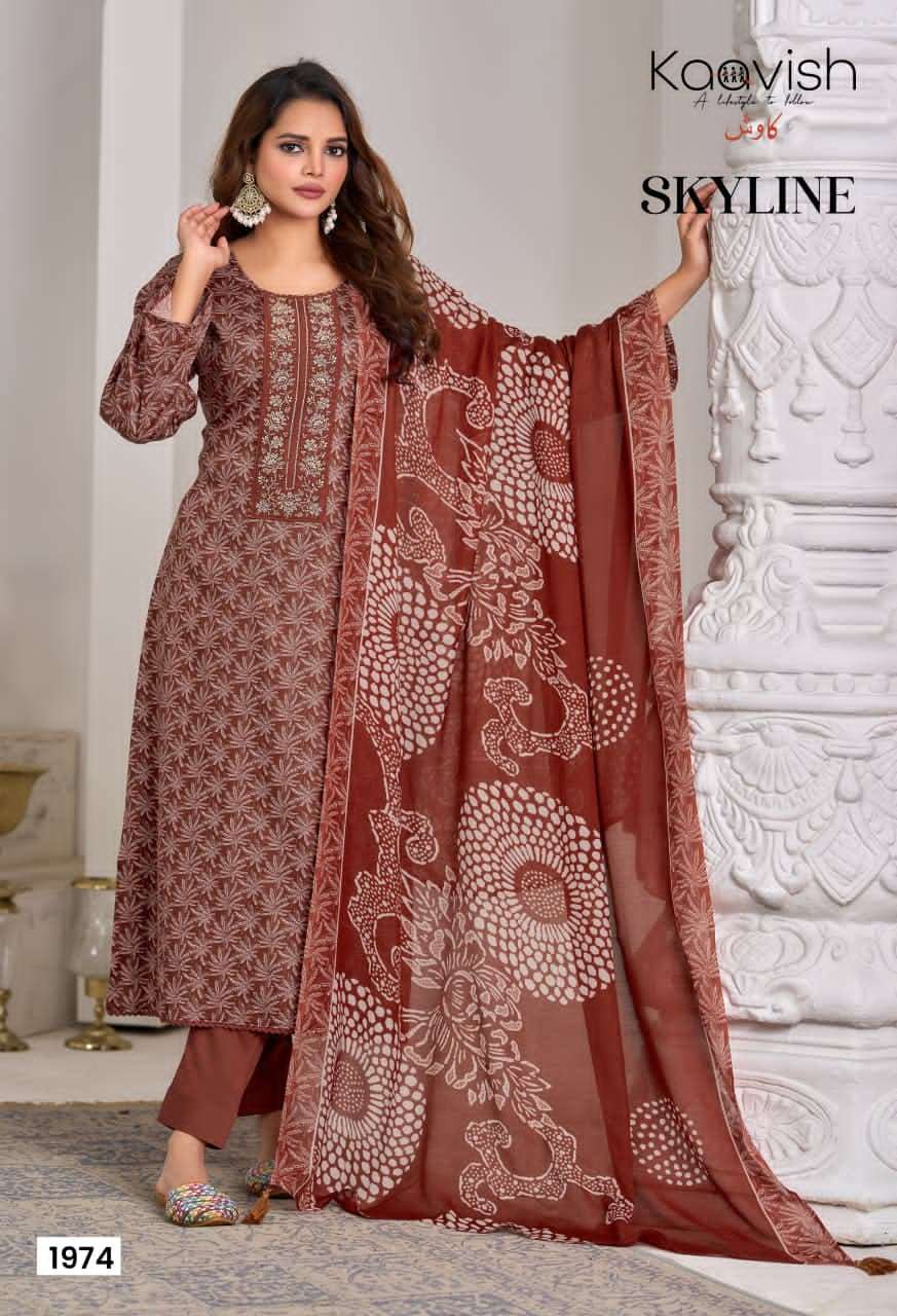 Kaavish Fashion Skyline Pure Jam Silk Dress Material - Amrah Wholesale