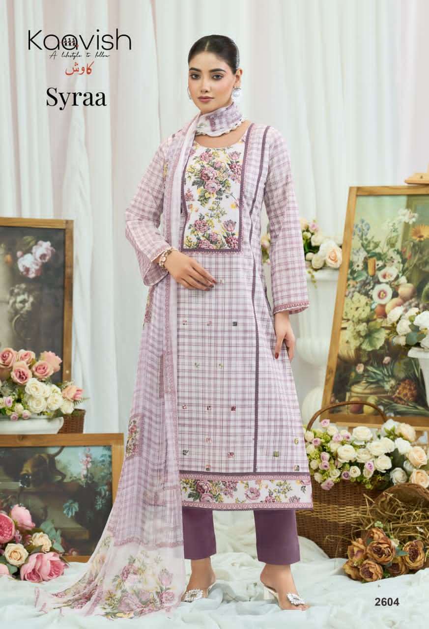 Kaavish Fashion Syraa Lawn Cotton Dress Material - Amrah Wholesale