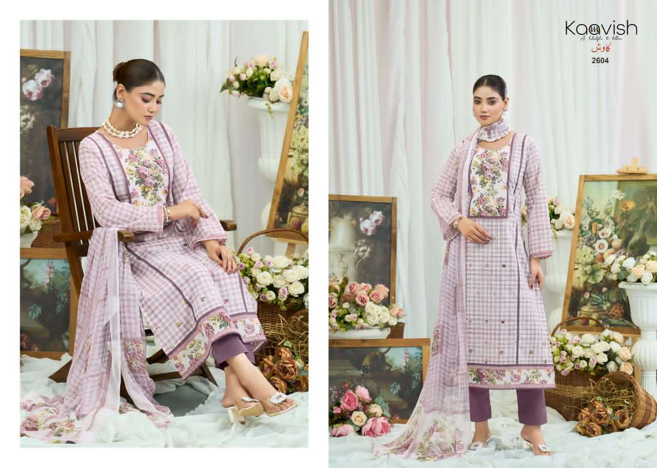 Kaavish Fashion Syraa Lawn Cotton Dress Material - Amrah Wholesale