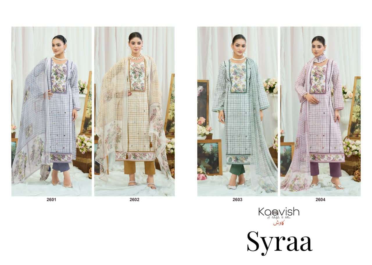 Kaavish Fashion Syraa Lawn Cotton Dress Material - Amrah Wholesale